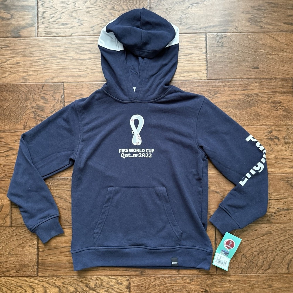 FIFA World Cup Qatar 2022 England‎ Hoodie Cotton Blend Blokecore Navy Small
